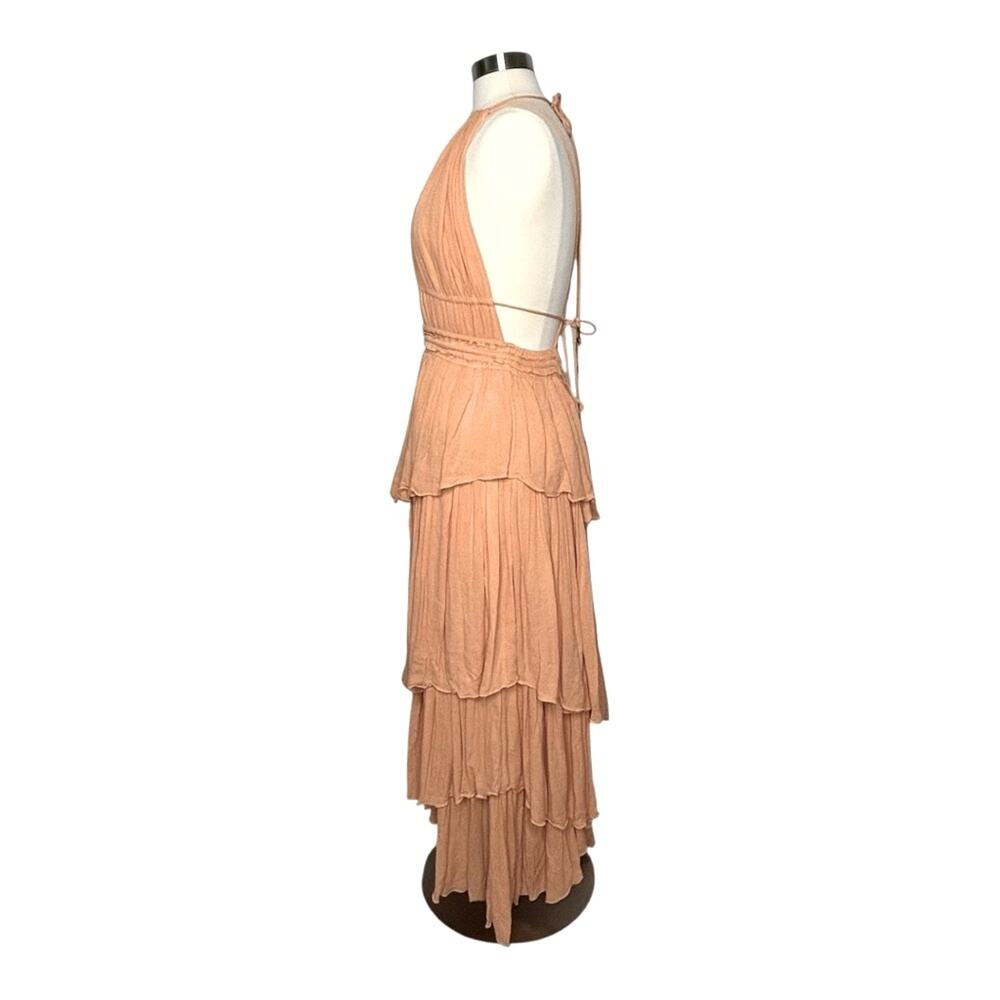 Free People Drop Dead Beauty Tiered Maxi Dress Large Orange - Picture 4 of 9